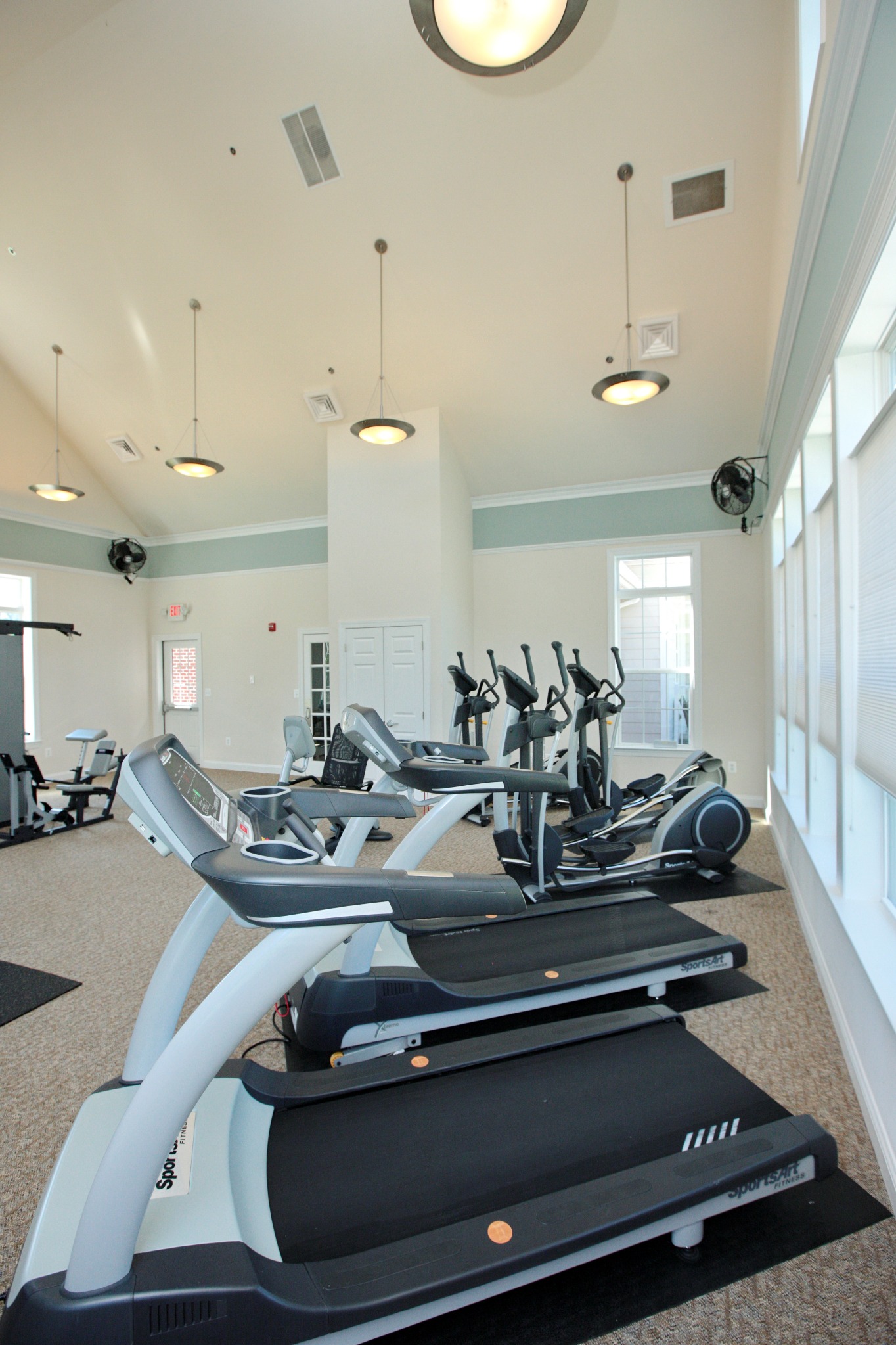 Fitness equipment at the SteepleChase community center
